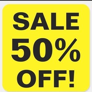 Yellow Sale Sign 50% Off